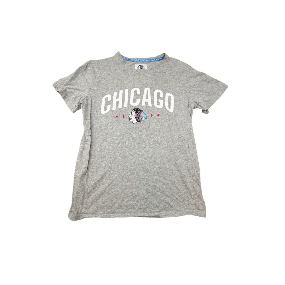 Chicago Blackhawks Four Stars Collection T-Shirt Mens Large Gray NHL Hockey Tee